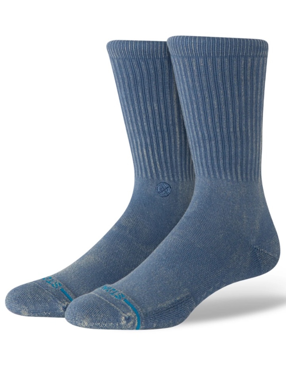 STANCE Men’s Casual Combed Cotton Mid Cushion Icon Dyed Crew - SEA BLUE